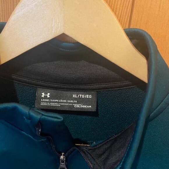 Mens Teal Under Armour Half Zip Sweat Shirt Size XL - Picture 2 of 3